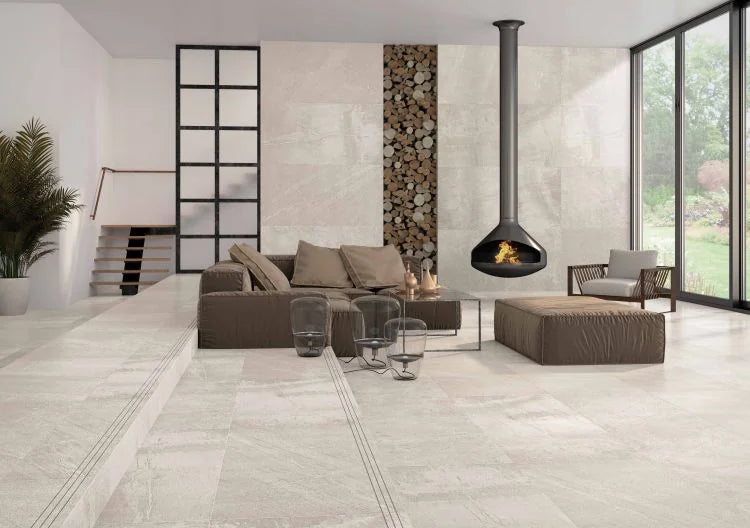 Sunstone Ice 24x48 Matte Stone Look Porcelain Tile