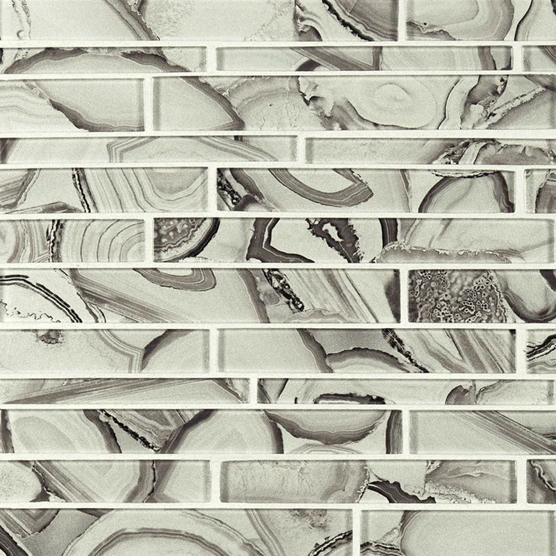 Super Nova Interlocking Pattern 0.31 Inch Glass Mosaic Tile