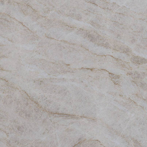 Close-up of Taj Mahal quartzite with a cream background and subtle beige veining.