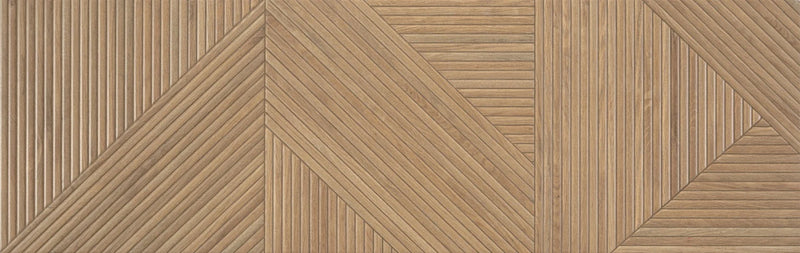 Tangram Walnut 12.4x39.4 Matte Decorative Ceramic Wall Tile