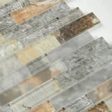 Taos Interlocking Pattern Misc. 0.38 Inch Crystallized Glass Blend Mosaic Tile