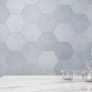 Tapestri Denim Blend 8.5in Hexagon Porcelain Mosaic