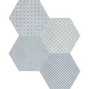 Tapestri Denim Blend 8.5in Hexagon Porcelain Mosaic