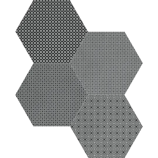 Tapestri Silk 8.5in Hexagon Porcelain Mosaic