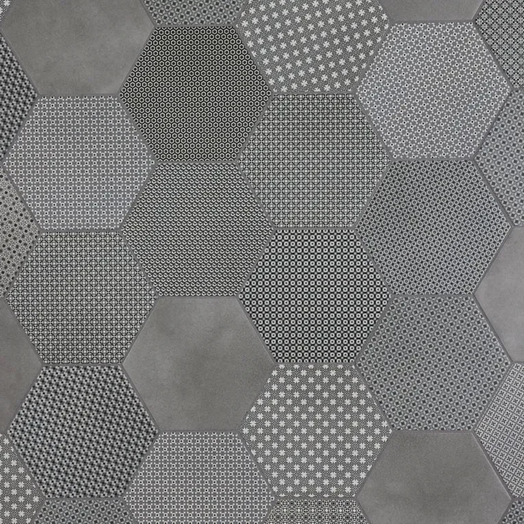 Tapestri Silk Blend 8.5in Hexagon Porcelain Mosaic