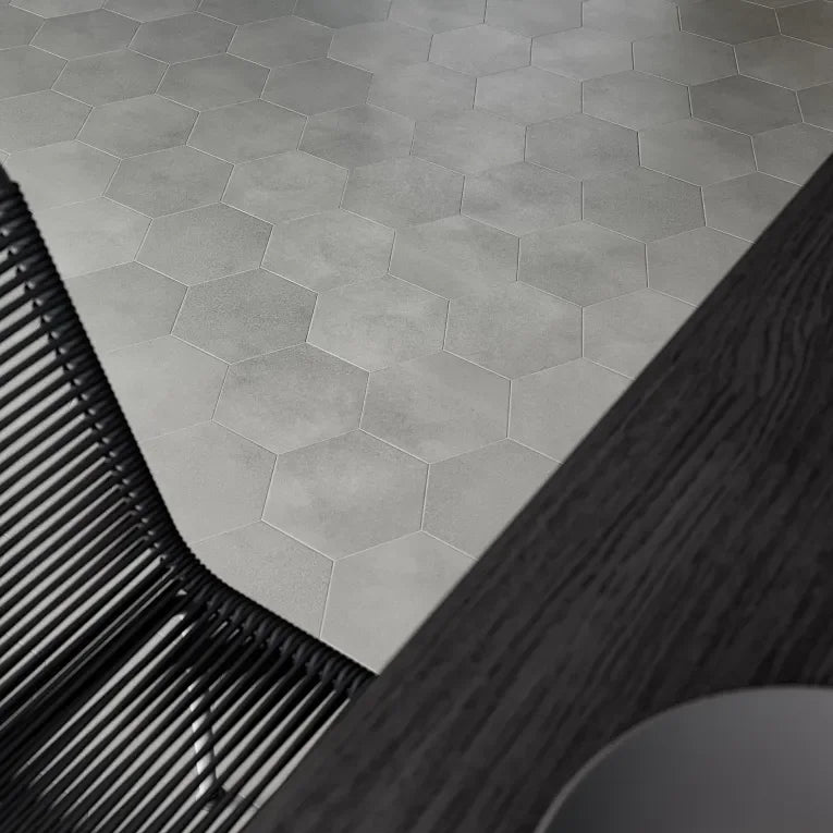 Tapestri Wool 8.5in Hexagon Porcelain Mosaic