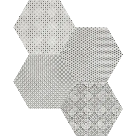 Tapestri Wool Blend 8.5in Hexagon Porcelain Mosaic