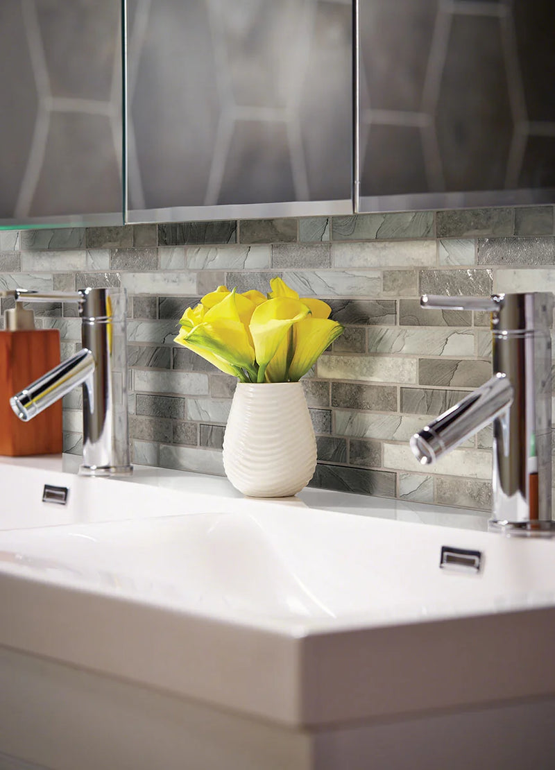 Tarvos Interlocking Pattern Misc. 0.24 Inch Recycles Glass Mosaic Tile