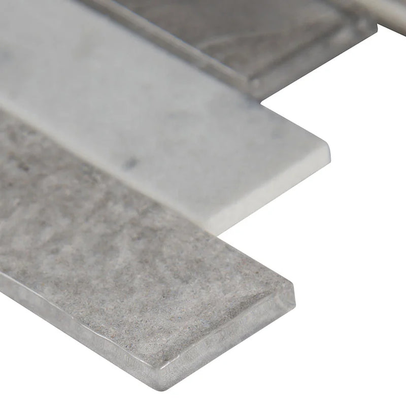 Tarvos Interlocking Pattern Misc. 0.24 Inch Recycles Glass Mosaic Tile