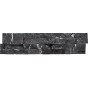 Taurus Black 5-7/8x24 Mesh 3D Split Marble Ledger Stone