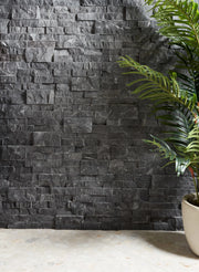 Silver/Secil 5-7/8x24 Mesh Split 3D Stack Quartzite Ledger Stone