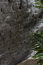Silver/Secil 5-7/8x24 Mesh Split 3D Stack Quartzite Ledger Stone