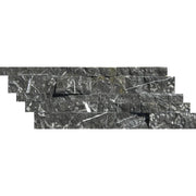 Taurus Black 7x19.75 Split-Face Marble Ledger Stone