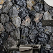 Taurus Black Irregular Marble Veneer Corner Ledger Stone