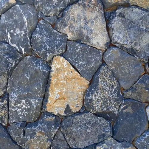 Taurus Black Irregular Marble Veneer Ledger Stone