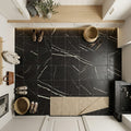 Taurus Black Marble Tile 12x12 Tumbled — Mudroom floor