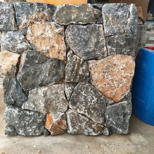 Taurus Black Irregular Marble Veneer Ledger Stone