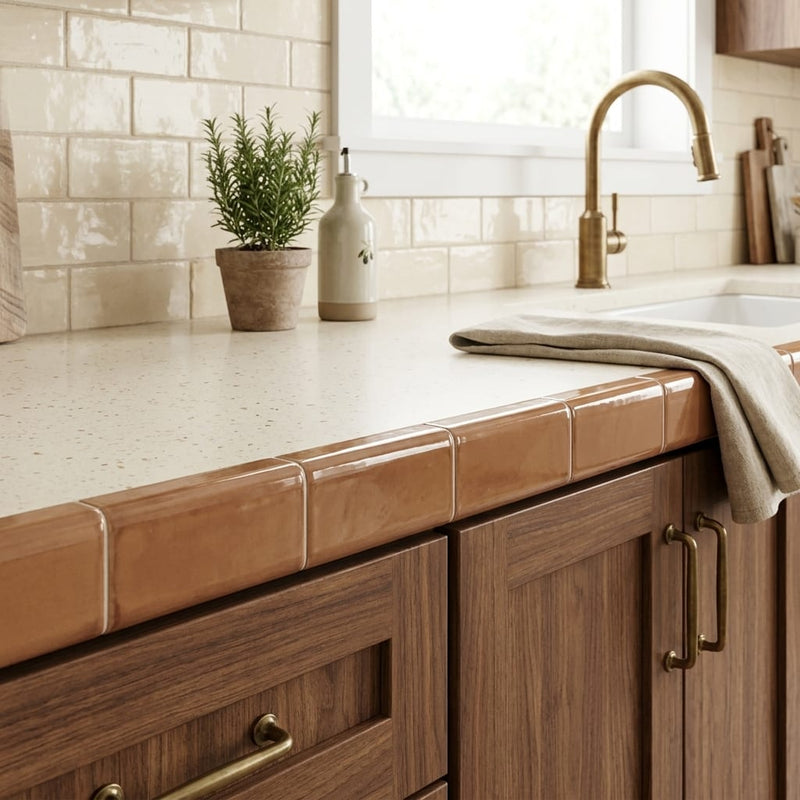 Tegel Terra Bg 3x6 Ceramic Wall Tile — Kitchen countertop edge