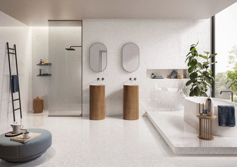 Tele Di Marmo Revolution Thassos 24x48 Polished Deco Porcelain Tile