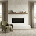 Terra Nova 12x24 Honed Marble Tile — Living Room fireplace surround