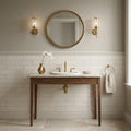 Terra Nova 4x16 Honed Marble Tile — Powder Room wainscot