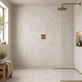 Terracota Blanco Decor 7.9x7.9 Matte Terracota Tile 8x8 — Bathroom shower floor