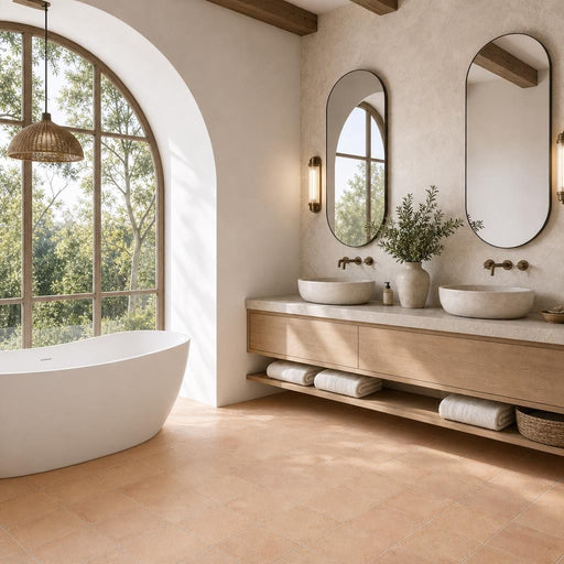 Terracota Cotto 7.9x7.9 Matte Terracota Tile 8x8 — Bathroom floor