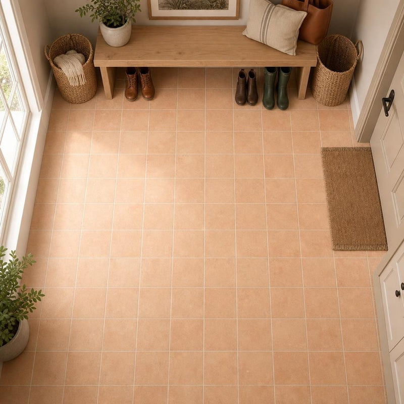 Terracota Cotto 7.9x7.9 Matte Terracota Tile 8x8 — Mudroom floor