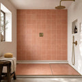Terracota Cotto Decor 7.9x7.9 Matte Terracota Tile 8x8 — Bathroom shower floor