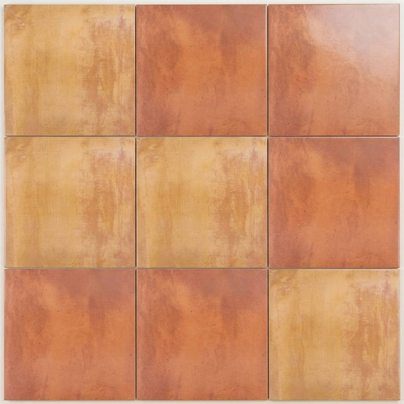 Terracotta Italian Saltillo Terra Cotta 13x13 Polished Porcelain Tile 12 close-up