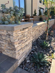 Terrado Peninsula Sand Stacked Stones Corner Random Natural PVC Ledger Stone