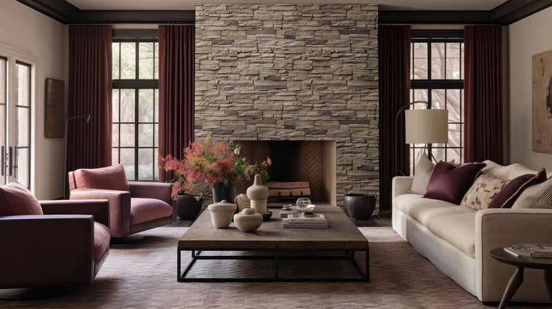 Terrado Peninsula Sand Stacked Stones Corner Random Natural PVC Ledger Stone