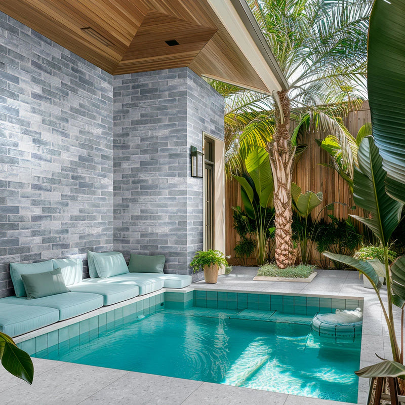 Terrazo Glacier 13x24 Matte Porcelain Pool Coping