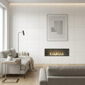 Terrazzo White 24x24 Porcelain Tile — Living Room feature wall