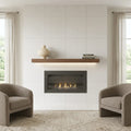 Terrazzo White 24x24 Porcelain Tile — Living Room fireplace surround