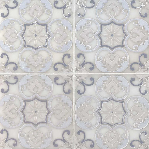 Tetris Florita Blanco 6x6 Polished Marble Tile
