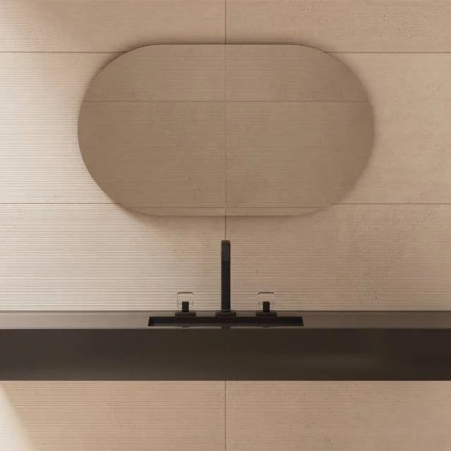 Thaddeus Creme 48x24 Matte Cannatte Deco Ceramic Tile