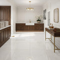 Thassos CLASSIC White Polished 12x12 Marble Tile — Basement floor