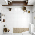 Thassos CLASSIC White Polished 12x12 Marble Tile — Mudroom floor