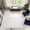 Thassos CLASSIC White Polished 12x12 Marble Tile — Sunroom floor