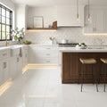 Thassos CLASSIC White Polished 12x24 Marble Tile — Kitchen floor