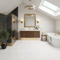 Thassos PREMIUM White Polished 12x12 Marble Tile — Bathroom floor