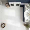 Thassos PREMIUM White Polished 12x12 Marble Tile — Laundry Room floor