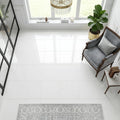 Thassos PREMIUM White Polished 12x12 Marble Tile — Sunroom floor