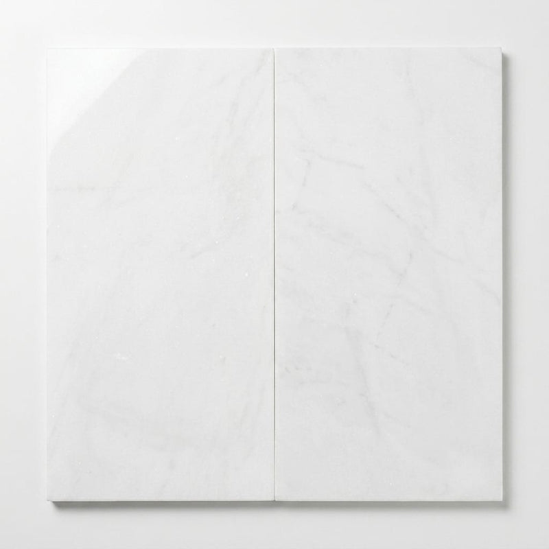 Thassos PREMIUM White Polished 12x24 Marble Tile close-up