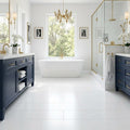 Thassos PREMIUM White Polished 12x24 Marble Tile — Primary Bath floor