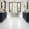 Thassos White 12x24 Polished Natural Marble Tile — Bathroom floor