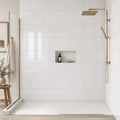 Thassos White 12x24 Polished Natural Marble Tile — Bathroom shower wall