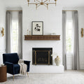 Thassos White 12x24x3/8 Polished Marble Tile — Living Room fireplace surround