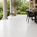 Thassos White 18x18 Honed Natural Marble Tile — Covered Patio floor
